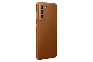 Чехол Samsung Leather для Samsung Galaxy S21, brown цена и информация | Чехлы для телефонов | kaup24.ee