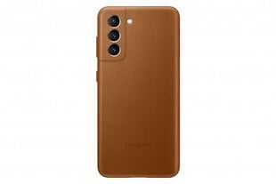 Чехол Samsung Leather для Samsung Galaxy S21, brown цена и информация | Чехлы для телефонов | kaup24.ee