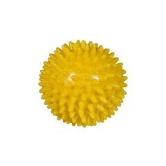 Массажный мяч 8 см, желтый цена и информация | Аксессуары для массажа | kaup24.ee