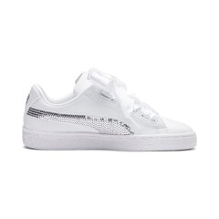 Tüdrukute vabaajajalatsid Puma Basket Heart Bling Jr, valge цена и информация | Детская спортивная обувь | kaup24.ee