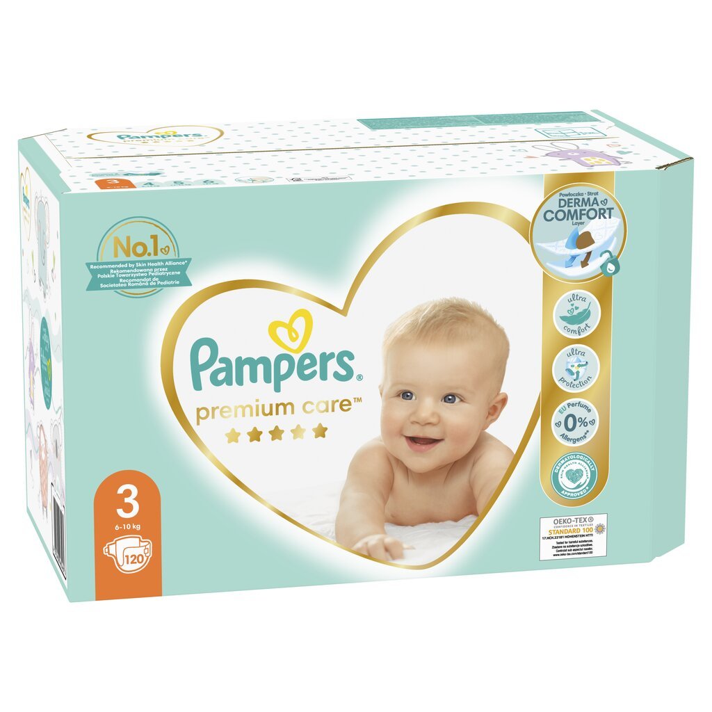 Pampers mähkmed Premium Care suurus 3 (Midi)- 5–9 Kg, 120 tk цена и информация | Mähkmed | kaup24.ee