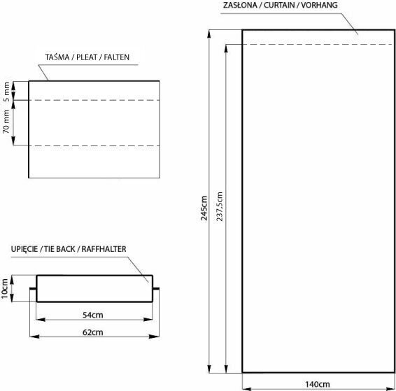 Pimendav kardin Amelia Home Blackout, 140x245 cm hind ja info | Kardinad | kaup24.ee