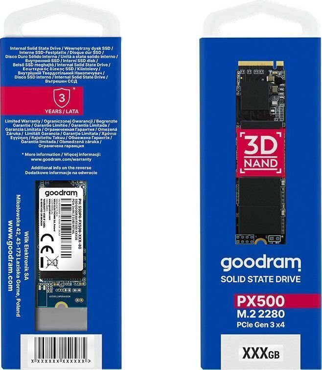 GoodRam SSDPR-PX500-01T-80 цена и информация | Sisemised kõvakettad (HDD, SSD, Hybrid) | kaup24.ee