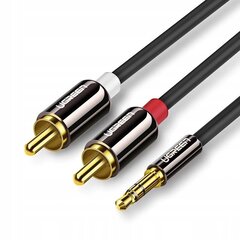 UGREEN AV102 2x RCA cable (Cinch) jack 3.5 mm 1.5m (black) hind ja info | Kaablid ja juhtmed | kaup24.ee