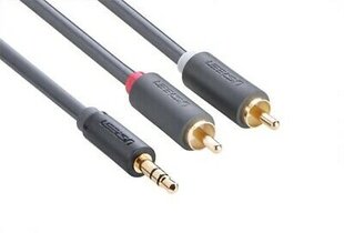 UGREEN 2 x RCA -kaabel, 3,5 mm, 2 m, must, AV102 цена и информация | Кабели и провода | kaup24.ee