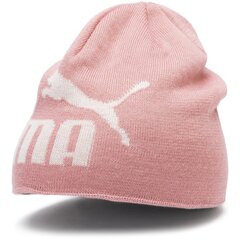 Tüdrukute vabaaja müts Puma Ess Logo Beanie Jr, roosa цена и информация | Шапки, перчатки, шарфы для девочек | kaup24.ee