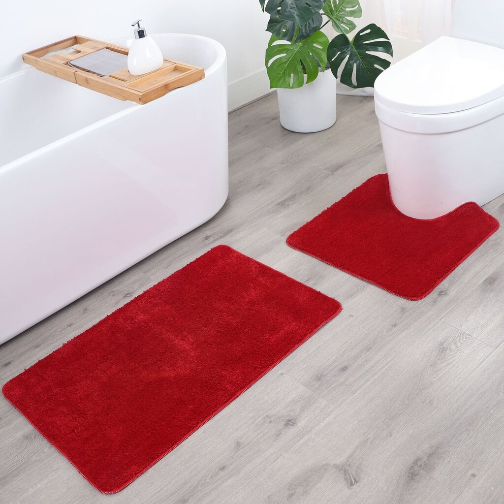 WC matt mikrokiust "Benedomo" 55x90, punane hind ja info | Vannitoa sisustuselemendid ja aksessuaarid | kaup24.ee