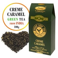 Чай индийский зеленый крупнолистовой КРЕМ КАРАМЕЛЬ, Creme Caramel Green tea, Premiers, 100 г цена и информация | Чай | kaup24.ee