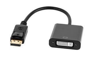 Cabletech Adapter connector DISPLAYPORT plug - DVI socket (24 + 5) Black цена и информация | Адаптеры и USB-hub | kaup24.ee