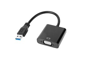 Quer USB 3.0 - разъем адаптера VGA Black цена и информация | Адаптер Aten Video Splitter 2 port 450MHz | kaup24.ee