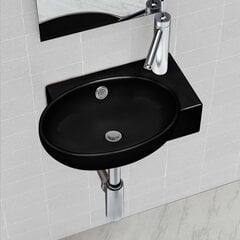 Keraamiline vannitoavalamu, must, ümmargune цена и информация | Раковины | kaup24.ee