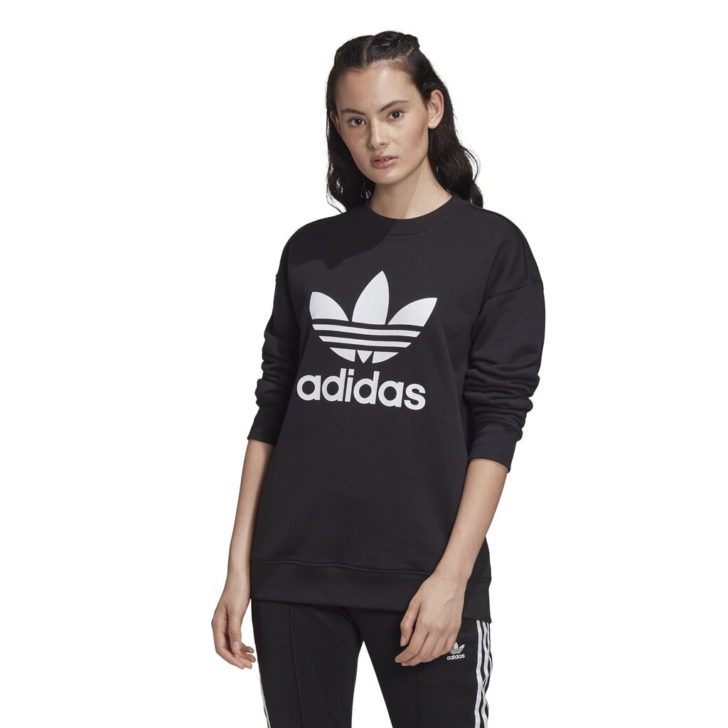 Naiste dressipluus Adidas Trefoil Crew, must hind ja info | Naiste pusad | kaup24.ee