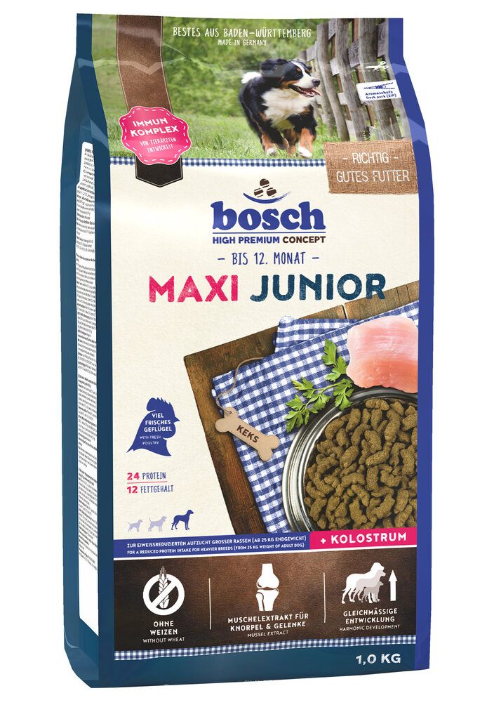 Bosch Petfood Maxi Junior (High Premium) 1kg hind ja info | Kuivtoit koertele | kaup24.ee