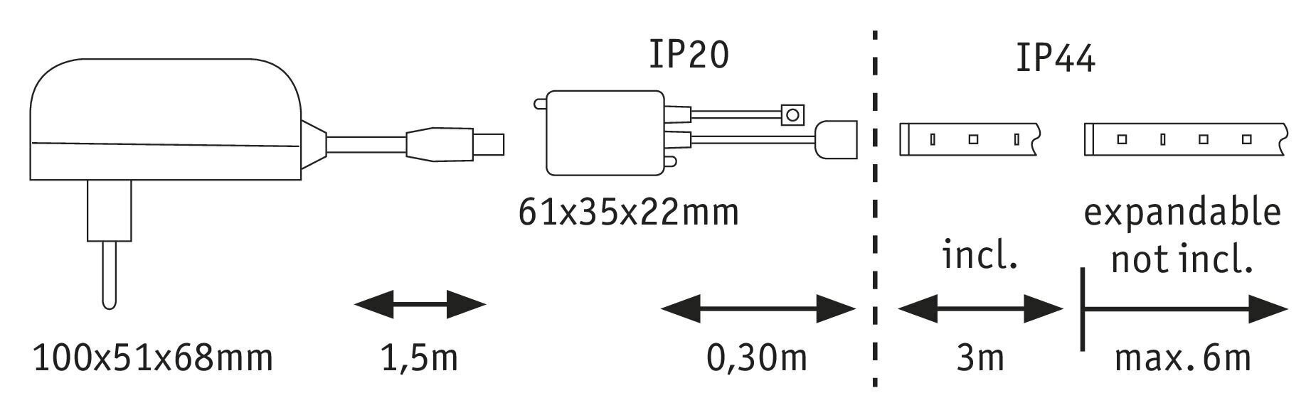 Paulmann LED RGBW IP44 riba komplekt 3m 79881 hind ja info | LED ribad | kaup24.ee