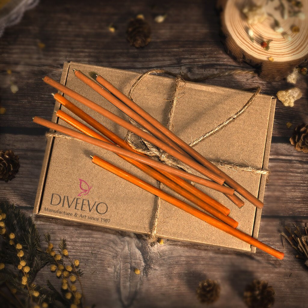 Kirikuküünlad "Oranžid", Diveevo №80, 18.5cm, 25tk. цена и информация | Kirikuküünlad, küünlajalad | kaup24.ee