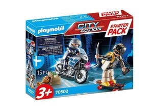 70502 PLAYMOBIL® City Action Politsei missioon mootorrattaga цена и информация | Конструкторы и кубики | kaup24.ee