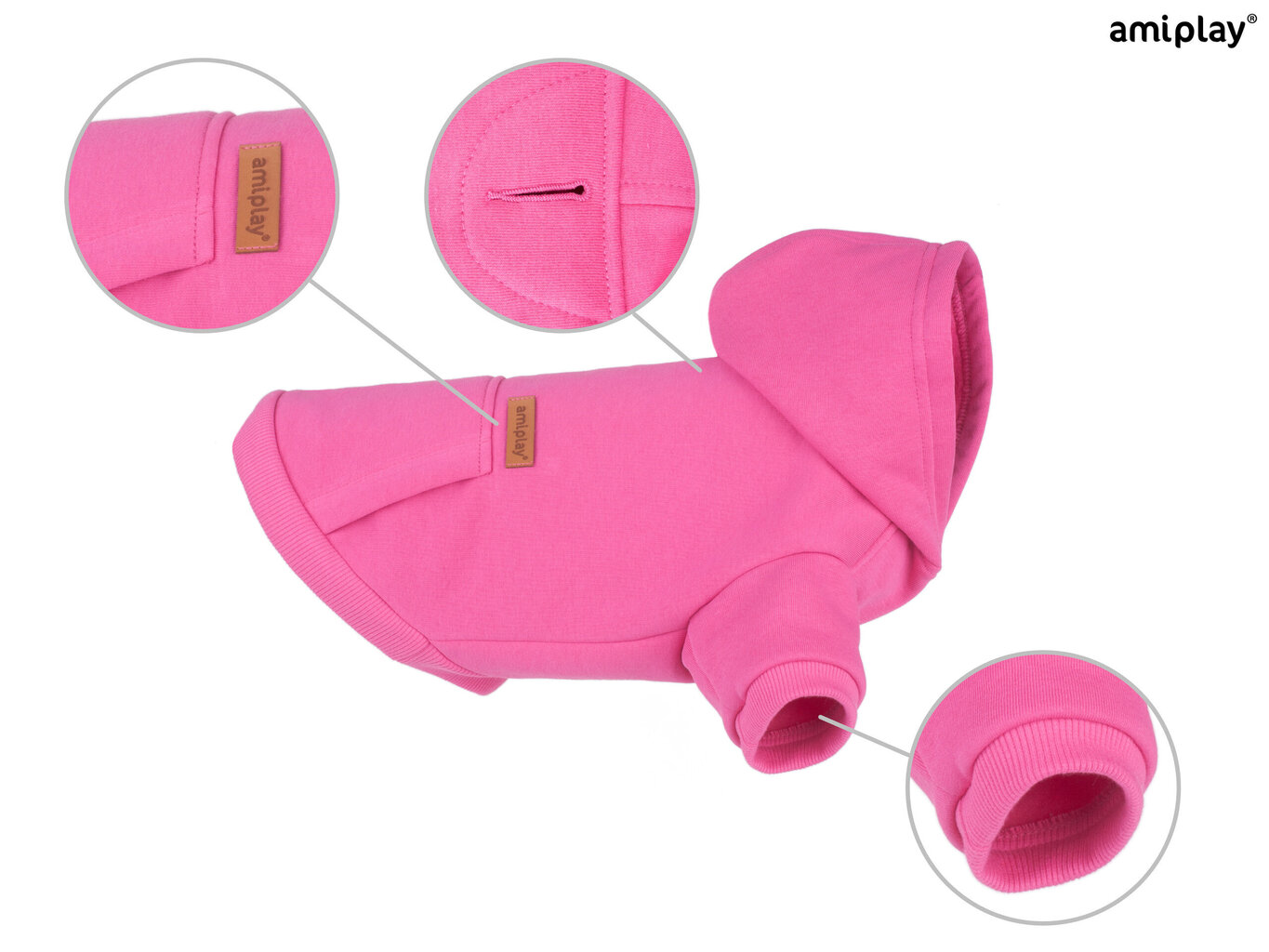 Amiplay džemper kapuutsiga Texas, S, roosa цена и информация | Riided koertele | kaup24.ee