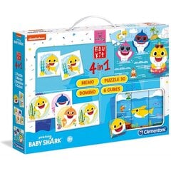 Mängude komplekt Clementoni 4in1 Baby Shark цена и информация | Настольные игры, головоломки | kaup24.ee