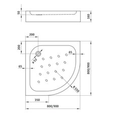 Dušialus Deante Standard new 80x80, 90x90 cm цена и информация | Стойки для душа | kaup24.ee