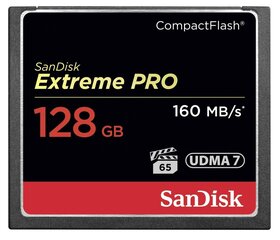 Mälukaart Compact Flash Extreme Pro 128GB 160MB/s hind ja info | Fotoaparaatide mälukaardid | kaup24.ee