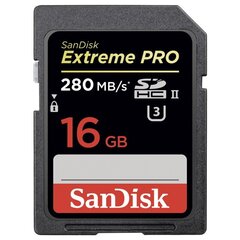 Mälukaart SanDisk SD Extreme Pro 16GB, 280MB/s hind ja info | Fotoaparaatide mälukaardid | kaup24.ee