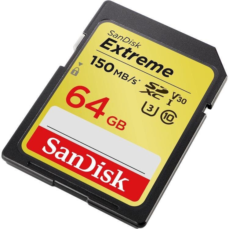 Mälukaart Secure Digital Extreme 64GB, 150/60MB/s hind ja info | Fotoaparaatide mälukaardid | kaup24.ee