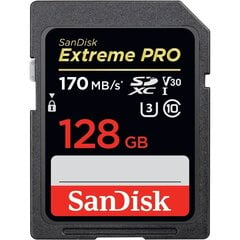 Mälukaart Secure Digital Extreme Pro 128GB, 170/90 MB/s цена и информация | Карты памяти | kaup24.ee