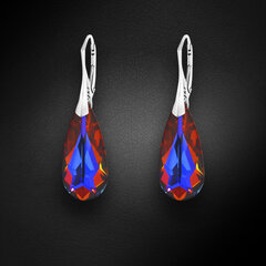 Naiste hõbedased kõrvarõngad DiamondSky „Rainbow Waterfall (Volcano)“ Swarovski kristallidega hind ja info | Kõrvarõngad | kaup24.ee