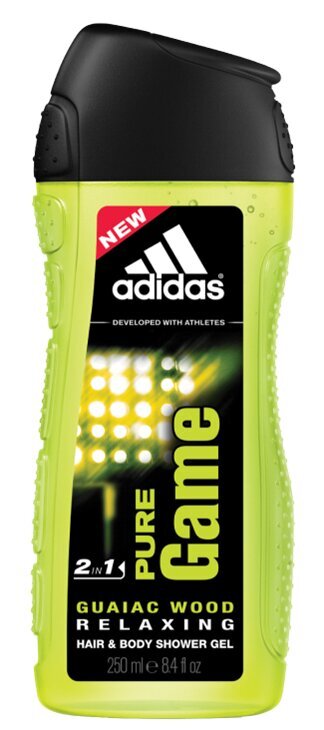 Adidas Pure Game 3in1 dušigeel meestele 250 ml цена и информация | Lõhnastatud kosmeetika meestele | kaup24.ee