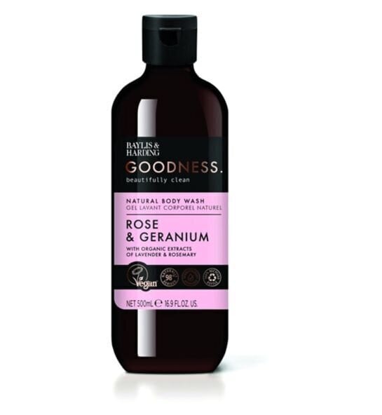 Kehapesuvahend roosi ja kurereha lõhnaga Baylis & Harding Goodness, 500 ml цена и информация | Dušigeelid, õlid | kaup24.ee