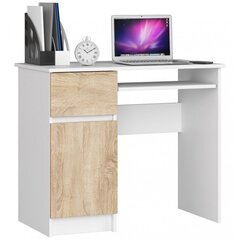 Письменный стол NORE Piksel, белый/дуб цена и информация | Компьютерные, письменные столы | kaup24.ee