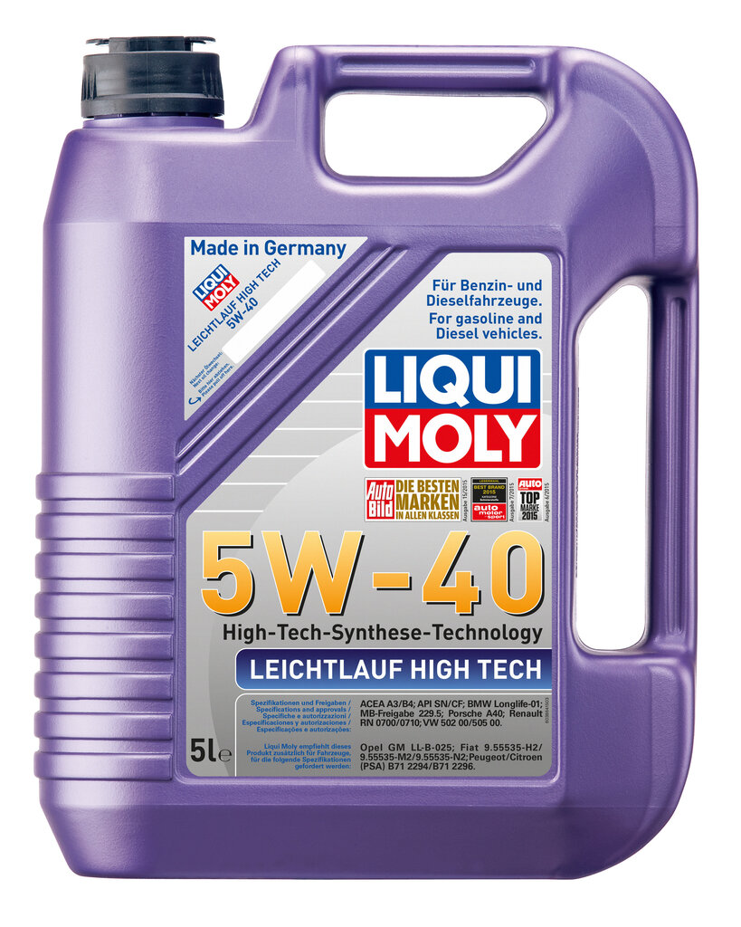 Sünteetiline mootoriõli Liqui-Moly Leichtlauf High Tech 5W-40, 5L цена и информация | Mootoriõlid | kaup24.ee