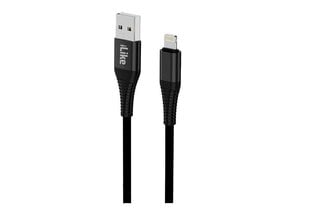 iLike CCI01 Прочный кабель зарядки для iPhone и iPad с разъемом Lightning из TPE USB Fast 3.1A, 1 м черный цена и информация | Кабели для телефонов | kaup24.ee