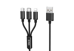 ILike Charging Cable 3 in 1 CCI02, USB, 1.2 m цена и информация | Кабели для телефонов | kaup24.ee