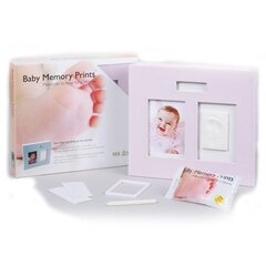 Fotoalbum beebi jala või käe jäljendiga Baby Memory Print, roosa hind ja info | Imikute käe- ja jalajäljendid | kaup24.ee
