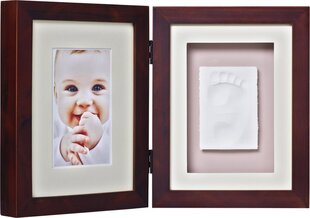 Topelt pildiraam beebi jäljendiga Baby Memory Print, pruun hind ja info | Imikute käe- ja jalajäljendid | kaup24.ee