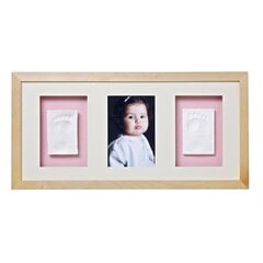 Kolmekordne pildiraam beebi jäljendiga Baby Memory Print, helepruun hind ja info | Imikute käe- ja jalajäljendid | kaup24.ee