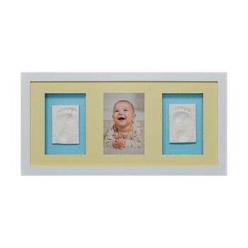 Kolmekordne pildiraam beebi jäljendiga Baby Memory Print, valge hind ja info | Imikute käe- ja jalajäljendid | kaup24.ee
