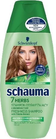 Värskendav šampoon rasustele ja normaalsetele juustele Schwarzkopf Schauma 7 Herbs, 250 ml hind ja info | Šampoonid | kaup24.ee