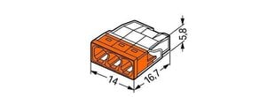 WAGO klemm 3x2,5mm² 100tk 24A oranz hind ja info | Tekstiilkaablid ja elektriklemmid | kaup24.ee