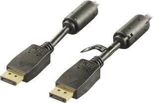 Кабель DELTACO DisplayPort, Ultra HD в 60 Гц, 21,6 Гб/с, 5 м, черный / DP-1050 цена и информация | Кабели и провода | kaup24.ee