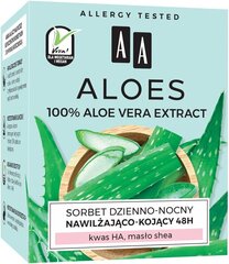 Niisutav rahustav päevane ja öine näokreem AA Aloes 100% Sorbet, 50 ml цена и информация | Кремы для лица | kaup24.ee