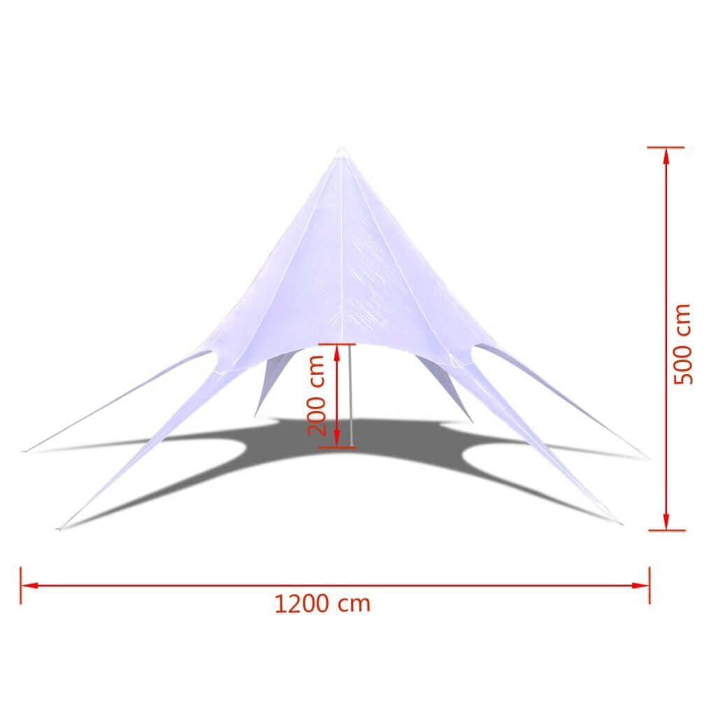 Kuusnurkne lehtla, 120 cm, valge hind ja info | Varikatused ja aiapaviljonid | kaup24.ee