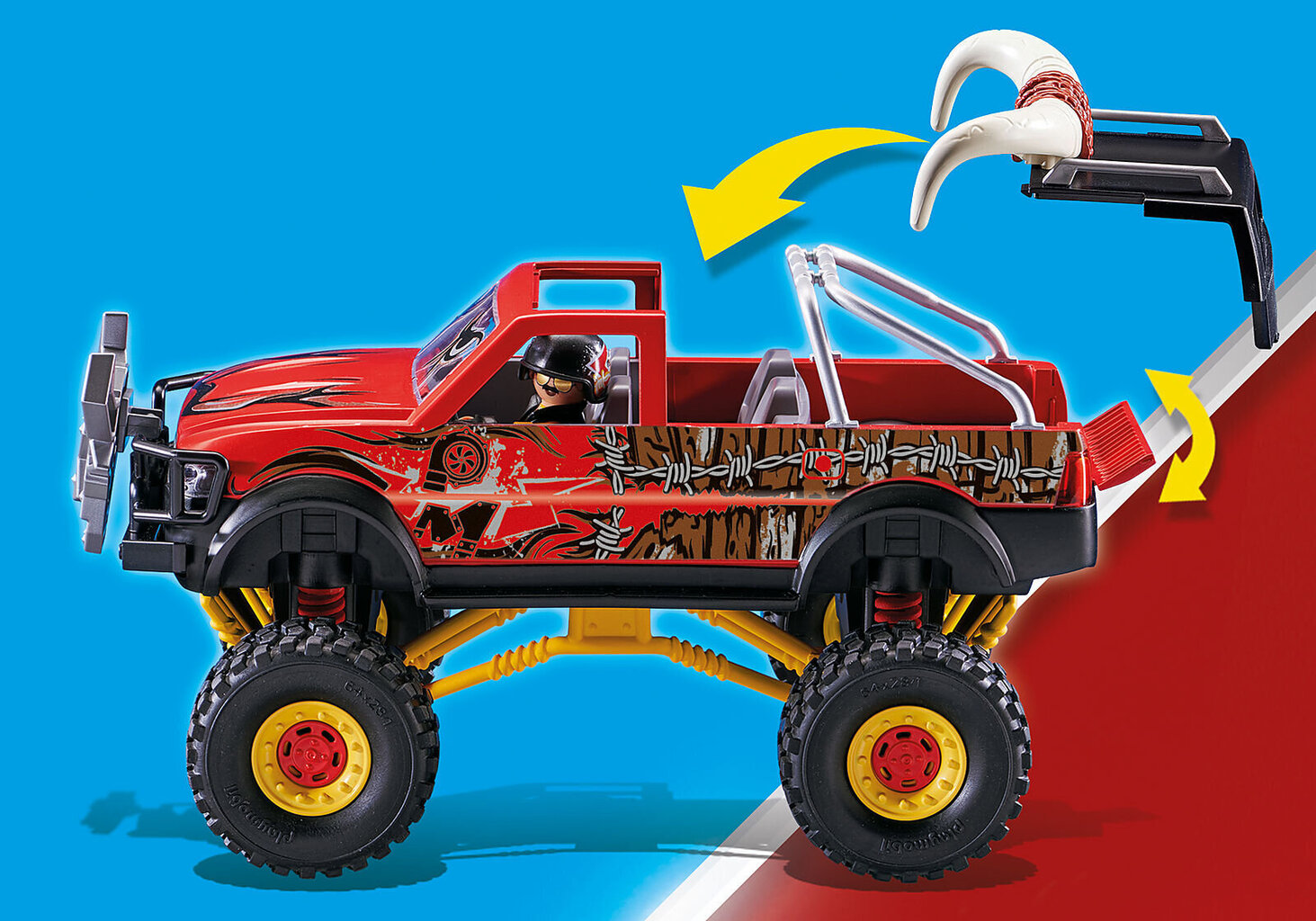 70549 PLAYMOBIL® Stuntshow Kaskaad mudelauto Bull Monster цена и информация | Klotsid ja konstruktorid | kaup24.ee