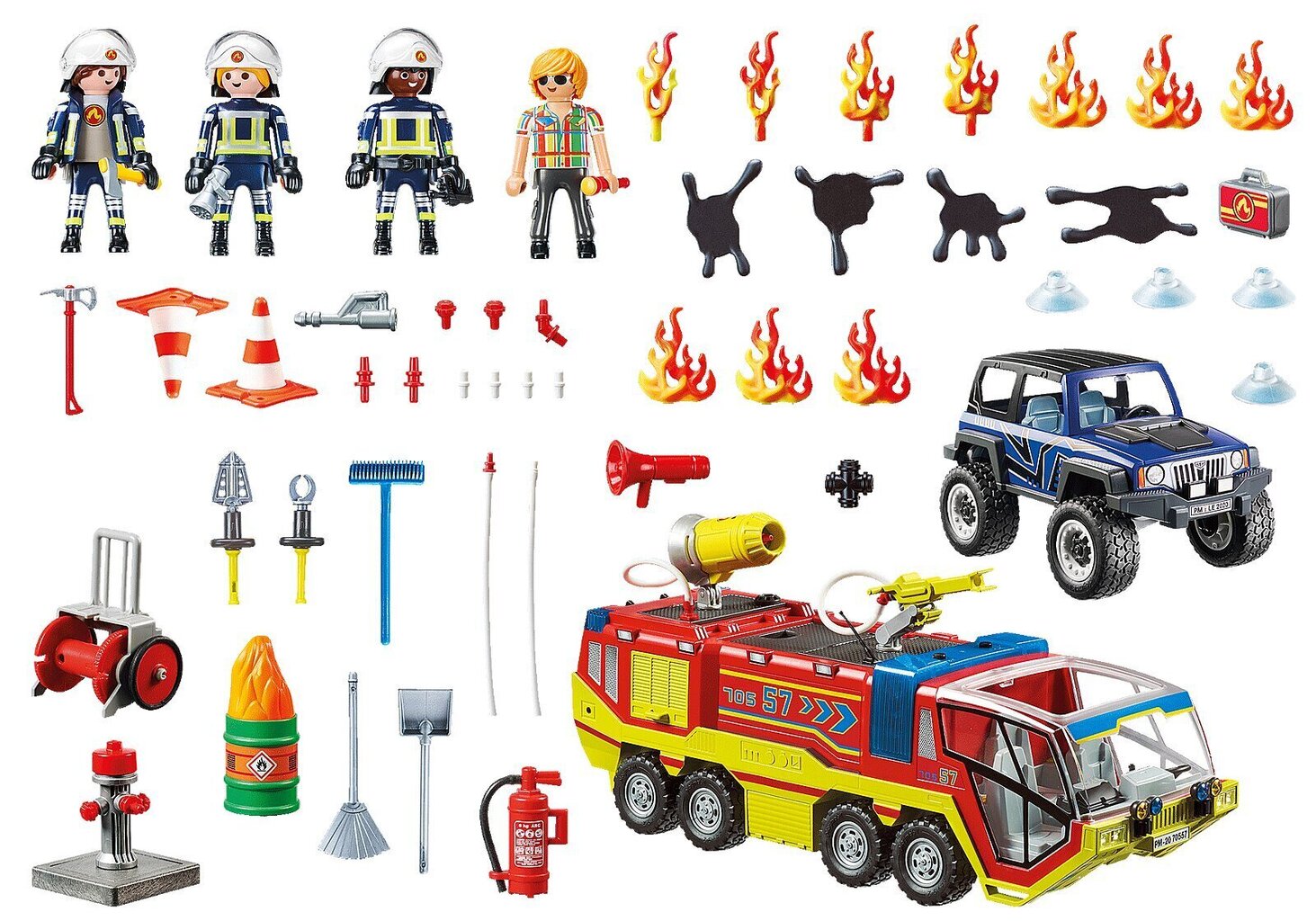 70557 PLAYMOBIL® City Action, Tuletõrjeauto põleva džiibiga hind ja info | Klotsid ja konstruktorid | kaup24.ee