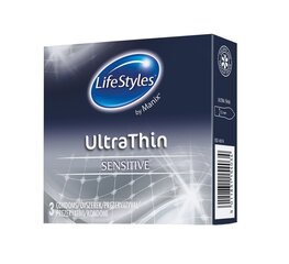 Kondoomid LIFESTYLES ULTRA THIN, 3 tk hind ja info | LifeStyles Erootikakaubad | kaup24.ee