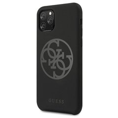 Telefoni korpus Guess GUHCN58LS4GBK 4G Tone On Tone hard back cover case for Apple iPhone 11 Pro Black hind ja info | Telefoni kaaned, ümbrised | kaup24.ee