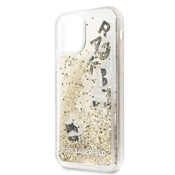 Telefoniümbris Karl Lagerfeld KLHCN58ROGO iPhone 11 Pro black & gold hard case Glitter hind ja info | Telefoni kaaned, ümbrised | kaup24.ee