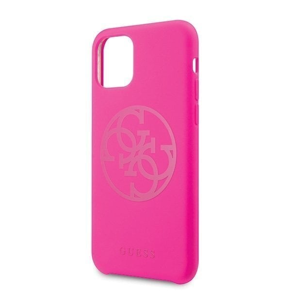 Telefoniümbris Guess GUHCN58LS4GFU iPhone 11 Pro fuksja/fuchsia hard case Silicone 4G Tone On Tone hind ja info | Telefoni kaaned, ümbrised | kaup24.ee