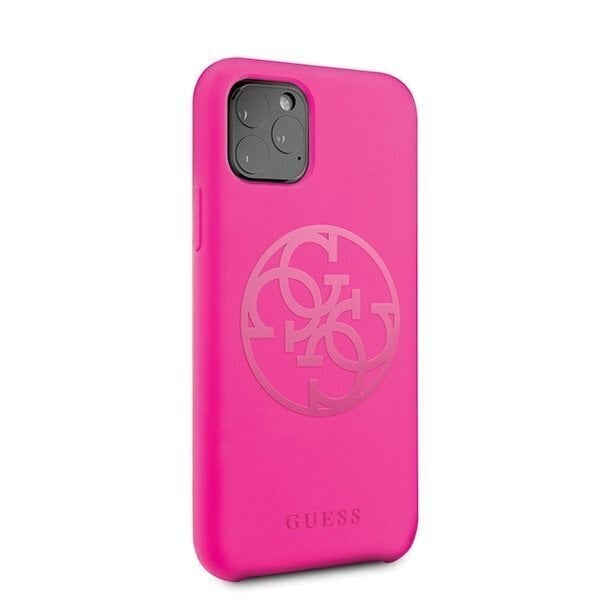 Telefoniümbris Guess GUHCN58LS4GFU iPhone 11 Pro fuksja/fuchsia hard case Silicone 4G Tone On Tone hind ja info | Telefoni kaaned, ümbrised | kaup24.ee